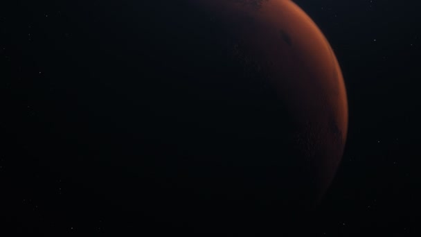 Órbita Marciana Marte Espacio Con Cráteres Iluminados Montañas Marcianas Elementos — Vídeo de stock