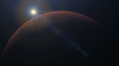 Mars 'ı dünyalaştırma süreci. Kızıl Gezegen 'in insanlığın kolonileşmesinin bir sonucu olarak atmosfer ve bulutların aşamalı görünümü. Bu görüntünün elementleri NASA tarafından desteklenmektedir