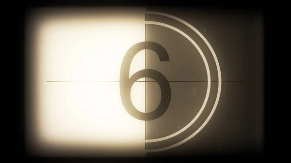Weergave Van Een Monochrome Universele Countdown Filmleider Aftelklok Van Naar — Stockfoto