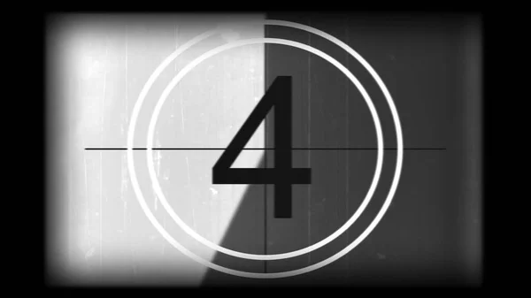 Rendering Eines Monochromen Universal Countdown Filmvorführers Countdown Von Auf Wirkung — Stockfoto