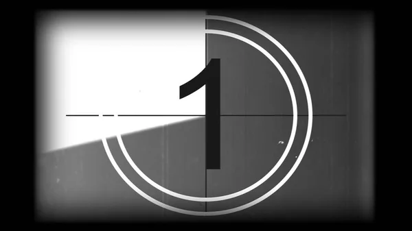 Rendering Eines Monochromen Universal Countdown Filmvorführers Countdown Von Auf Wirkung — Stockfoto