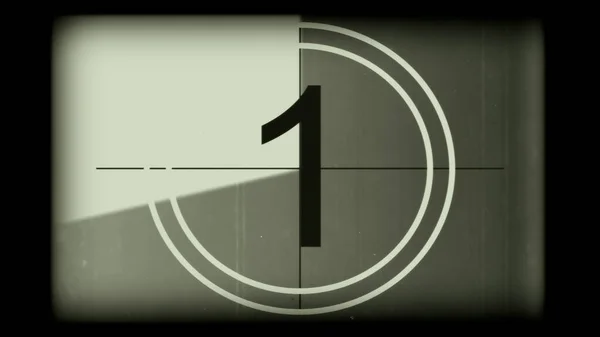 Rendering Eines Monochromen Universal Countdown Filmvorführers Countdown Von Auf Wirkung — Stockfoto