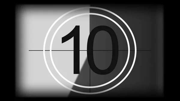 Rendering Eines Monochromen Universal Countdown Filmvorführers Countdown Von Auf Gestaltungselement — Stockfoto