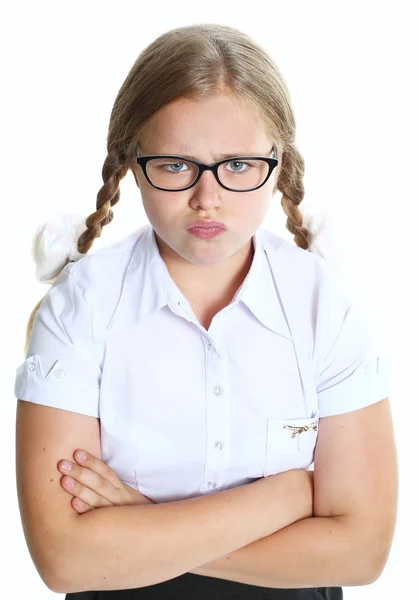 Retrato de adolescente colegiala emocional — Foto de Stock