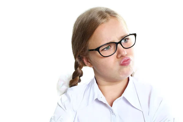 Portrait de l'adolescente émotionnelle écolière Image En Vente