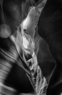 Üst antilop Kanyonu Kanyonu B&W