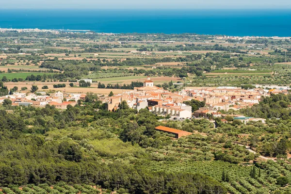 landscape, view of old Spanish town, Costa Dorada, Tarragona