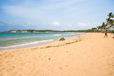 Punta Cana, Dominik Cumhuriyeti - 22 Mayıs 2017: kumsal görünümünü. Metin için yer kopyalayın.                       
