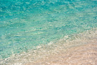 Cayo Largo, Küba plaj dalga yakın çekim. Yakın çekim.