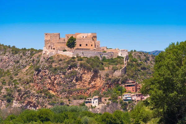 Miravet Kalesi, Tarragona, Catalunya, İspanya'nın sayısı. Metin için yer kopyalayın.