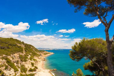 Çevre Salou - sahil, Tarragona, Catalunya, İspanya. Metin için yer kopyalayın.