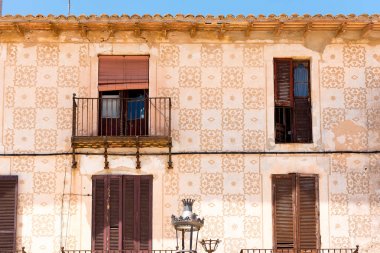 Sitges şehir, Barcelona, Catalunya, İspanya'eski binanın cephe.