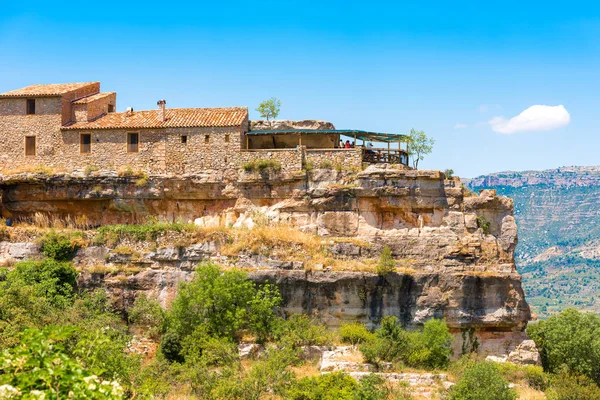 Vue du village Siurana de Prades, Tarragone, Catalogne, Espagne. Espace de copie pour le texte . — Photo