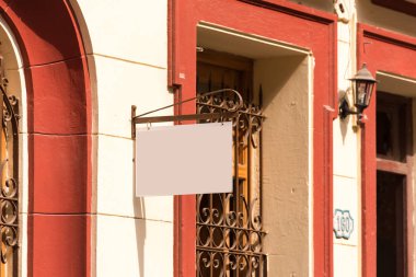 Tabela binanın, Havana, Küba'nın üzerinde. Yakın çekim.