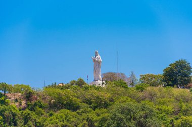 Havana, Küba'da İsa heykeli. Metin için yer kopyalayın. 