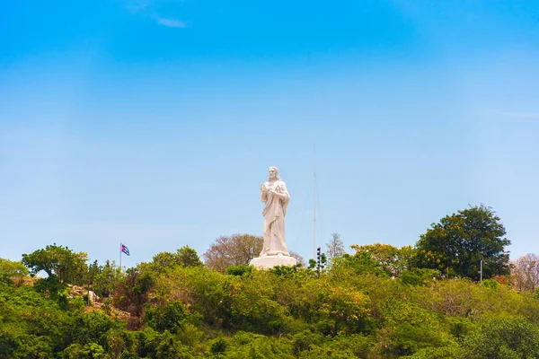 La Estatua de Jesucristo en La Habana, Cuba. Copiar espacio para texto . — Foto de Stock