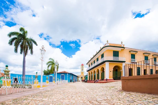 Pohled na město, Trinidad, Sancti Spiritus, Kuba. Prostor pro text kopírovat. Pohled shora. — Stock fotografie