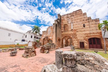Harabeleri Bari, Santo Domingo, Dominik Cumhuriyeti, St Nicolas hastane, görünümü. Metin için yer kopyalayın. 