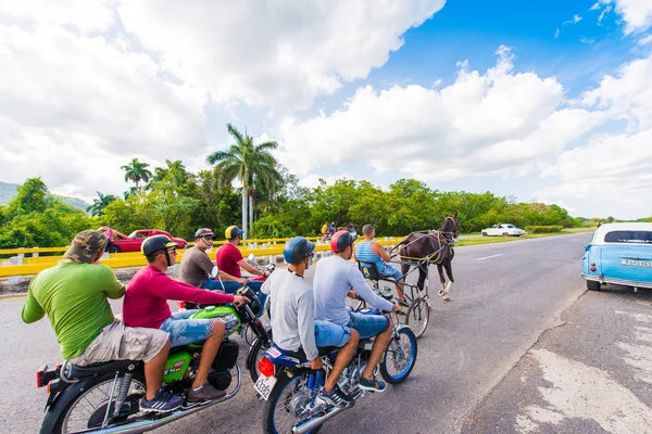 VINALES, CUBA - 13 DE MAYO DE 2017: Las carreras de caballos cubanos en el tesoro. Copiar espacio para texto . — Foto de Stock