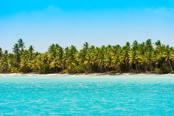 Sand beach in Bayahibe, La Altagracia, Dominican Republic. Copy space for text. — Stock Photo, Image