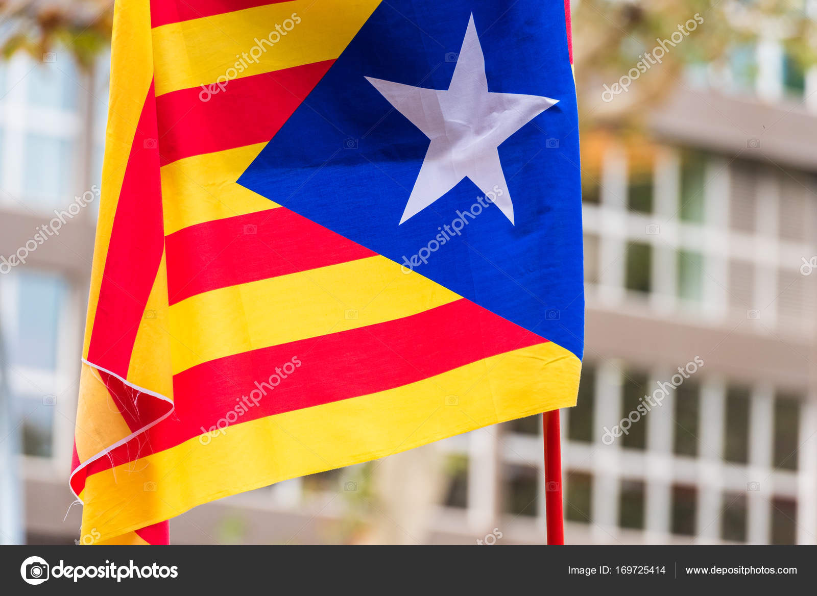 An Estelada The Catalan Separatist Flag Barcelona Catalunya Spain Close Up Stock Photo C Ggfoto 169725414