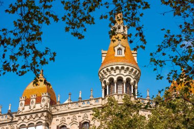 Bina Antoni Rocamora, Barselona, İspanya, olgu. Metin için yer kopyalayın. Yakın çekim.