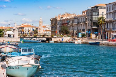 Sete, Fransa - 10 Eylül 2017: Görünümünü Sete Kraliyet kanalda. Metin için yer kopyalayın.                    