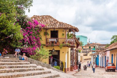 Trinidad, Küba - 16 Mayıs 2017: Görünümünü şehir kurma. Metin için yer kopyalayın.