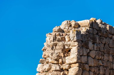 Siuran Kalesi, Tarragona, Catalunya, İspanya'nın kalıntıları görünümünü. Metin için yer kopyalayın.