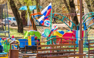 Görünümünü çocuk atraksiyonlar Park, Goryachy Klyuch, Rusya Federasyonu. 