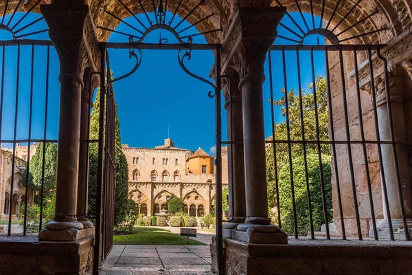 Vista del patio de la Catedral de Tarragona (Catedral Católica) en un día soleado, Tarragona, España. Copiar espacio para texto . — Foto de Stock