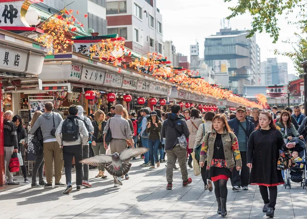 Tokio Japón Octubre 2017 Multitud Personas Una Calle Ciudad Copiar — Foto de Stock