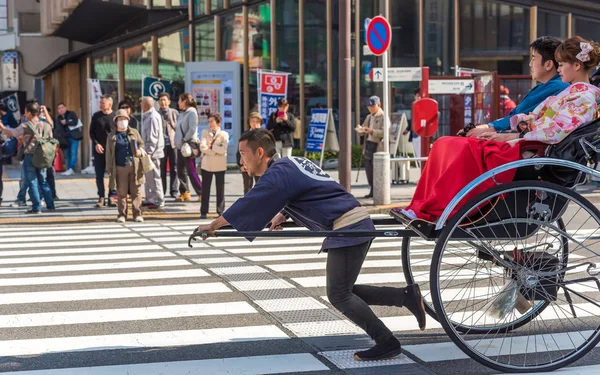 Tokyo Japan October 2017 Rickshaw City Street Copy Space Text — Stock Photo, Image