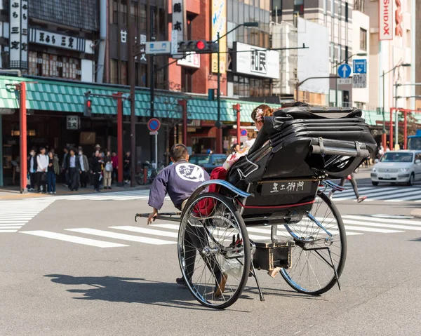 Tokyo Japan October 2017 Rickshaw City Street Copy Space Text — Stock Photo, Image