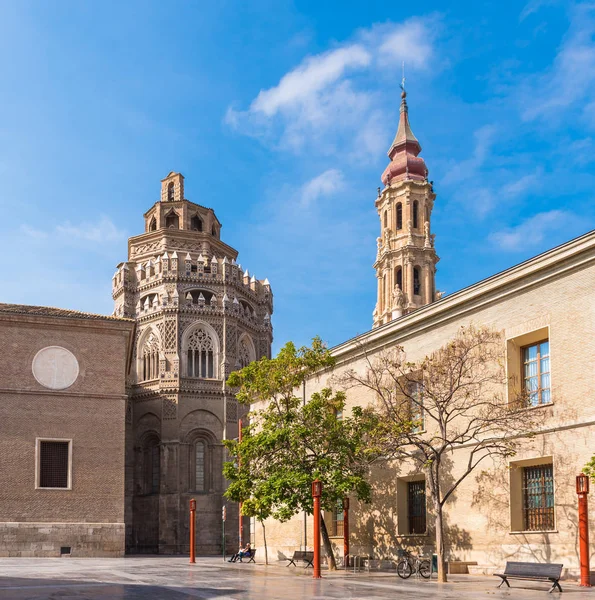 Cathedral Savior Catedral Del Salvador Zaragoza Spain Copy Space Text — Stock Photo, Image