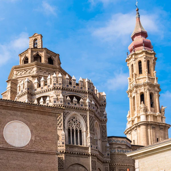 Katedrála Spasitele Nebo Catedral Del Salvador Zaragoza Španělsko Kopírovat Prostor — Stock fotografie