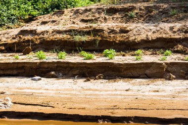 Luang Prabang, Laos Nam Han Nehri Nam Khan Nehri'nin kıyısında. Metin için yer kopyalayın.