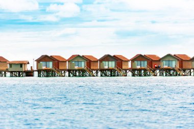 Tropikal Karayipler ada, Maldivler su Villa. Metin için yer kopyalayın.