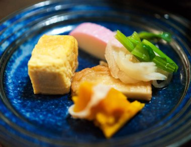 Kabak ile - Japon çanak, Tokyo, Japonya balık. Yakın çekim.