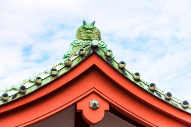 Tokyo, Japonya Japon Tapınağı çatı görünümü. Metin için yer kopyalayın.