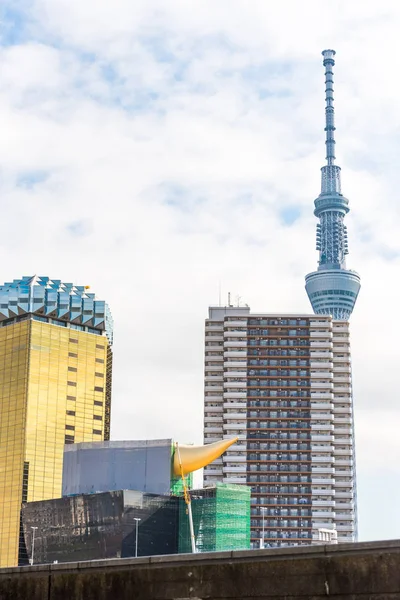 Vista de los edificios de la ciudad, Tokio, Japón. Vertical. Copiar espacio para texto . — Foto de Stock