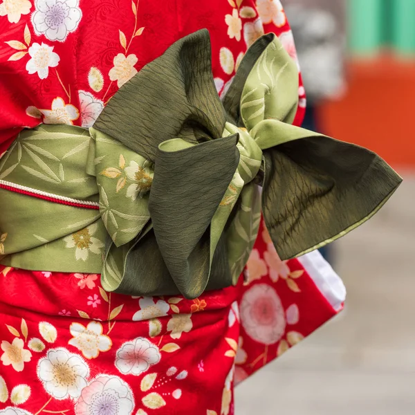 Nézd kimonó Close-Up, Tokió, Japán. Hátulnézet. — Stock Fotó