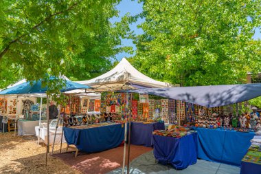 Franschhoek, South Africa, February 02.2020: Art and craft market on a sunny day clipart