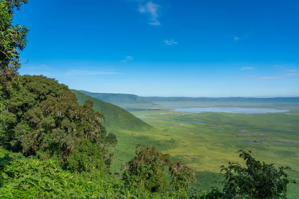 Stock image  View over Ngorongoro Conservation Area. Ngorongoro Crater is a large volcanic caldera and a wildlife reserve.