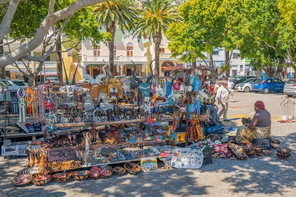 Simonstown Zuid Afrika Januari 2020 Souvenirmarkt Met Afrikaanse Kunst Ambacht — Stockfoto