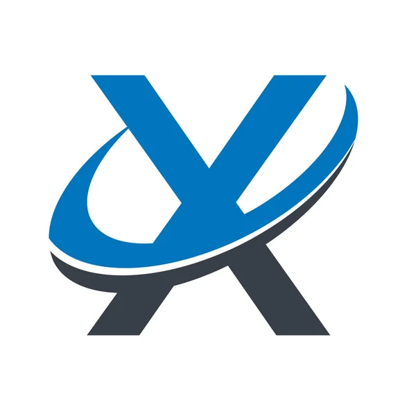 Swoosh alfabeto icono X — Vector de stock