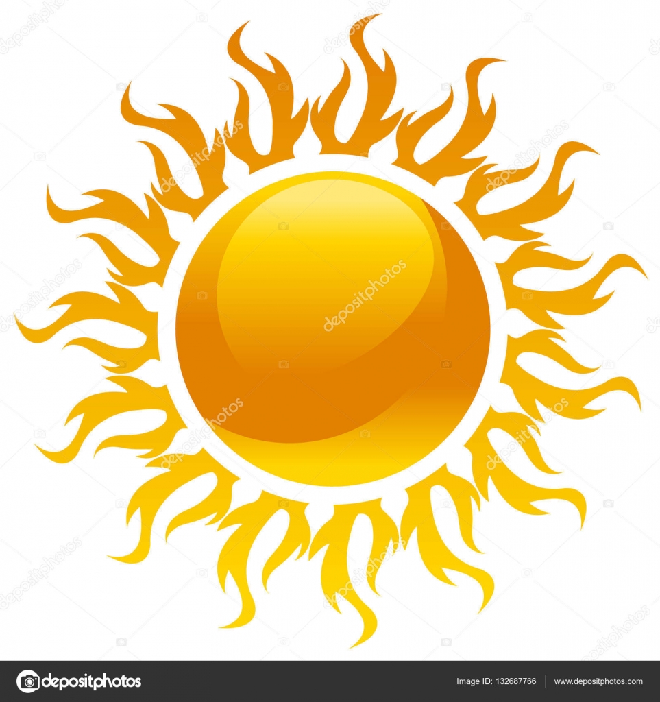 Disegno del sole splendente — Vettoriale Stock
