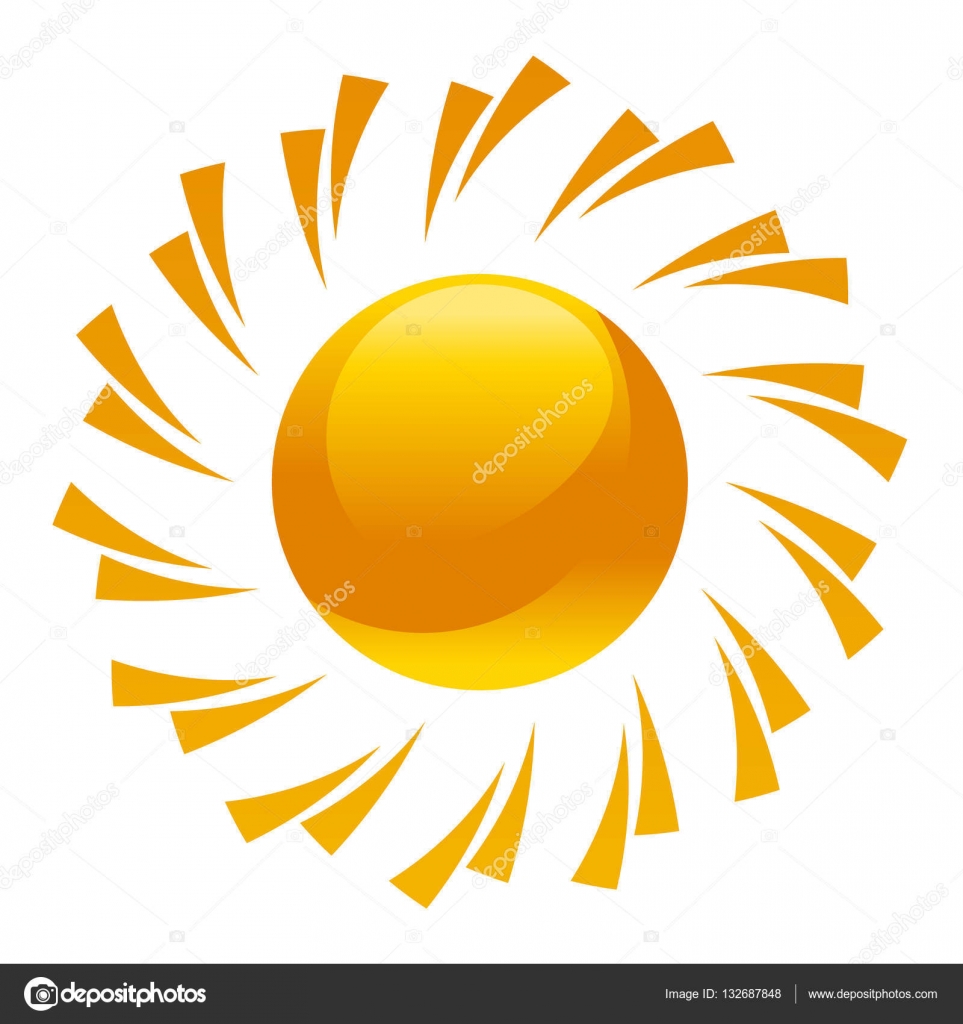 Disegno del sole splendente — Vettoriale Stock