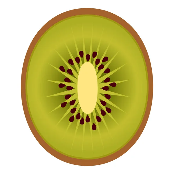 Medio Kiwi Ilustración — Vector de stock
