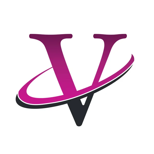 Swoosh ábécé ikon V — Stock Vector